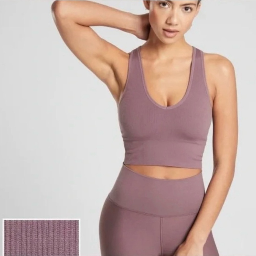 Athleta Aurora Crop Rib Tank, Volcanic Violet